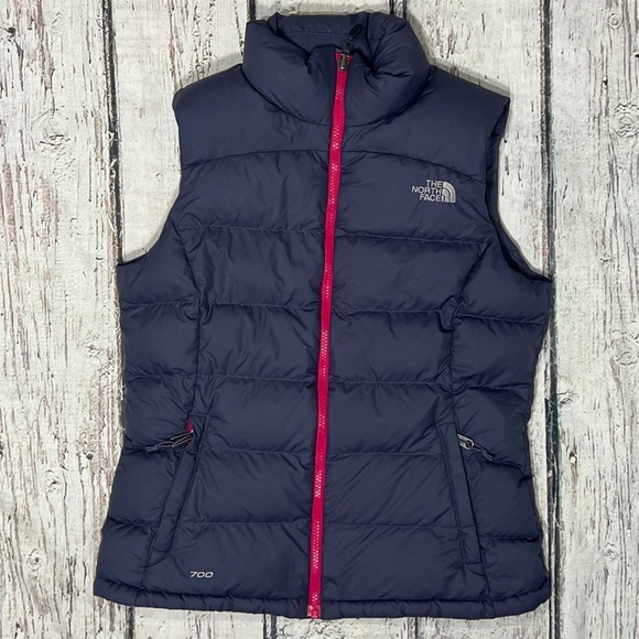 The North Face 700 Goose Down Puffer Vest Deep Periwinkle Jacket Womens - Picture 1 of 7
